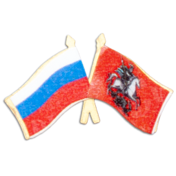 Значок флаги России и Москвы