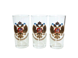 Набор стаканов с гербом России, 3 шт.